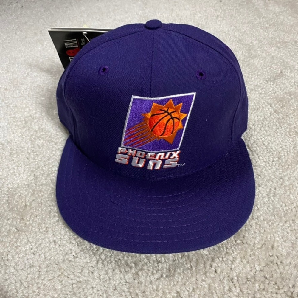 Vintage New Era Phoenix Suns Hat 7 1/8 Fitted 5950 Purple Wool Made USA 90s
